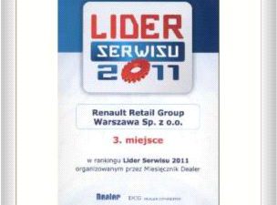 As serwisowy  Zakłady Renault Warszawa nagrodzone Liderem Serwisu 2011 za kampanię przeciw nieuczciwym praktykom