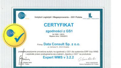 ExpertWMS DataConsult z certyfikatem GS1