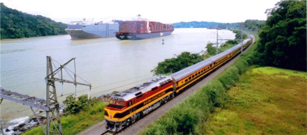 Towarowy transport kolejowy w strefie Kanału Panamskiego