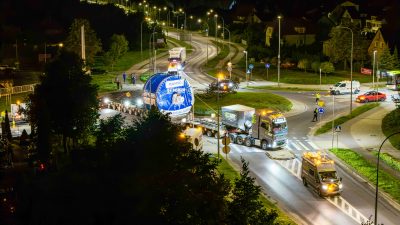 Ważący 90 ton brazylijski cylinder Yankee dotarł do Iławy